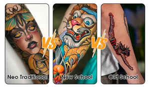 Amerikanische traditionelle Tattoos vs. Neo-traditionelle Tattoos vs. New-School-Tattoos