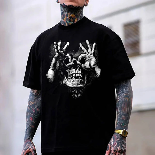 T-Shirt  mit Totenkopf Black