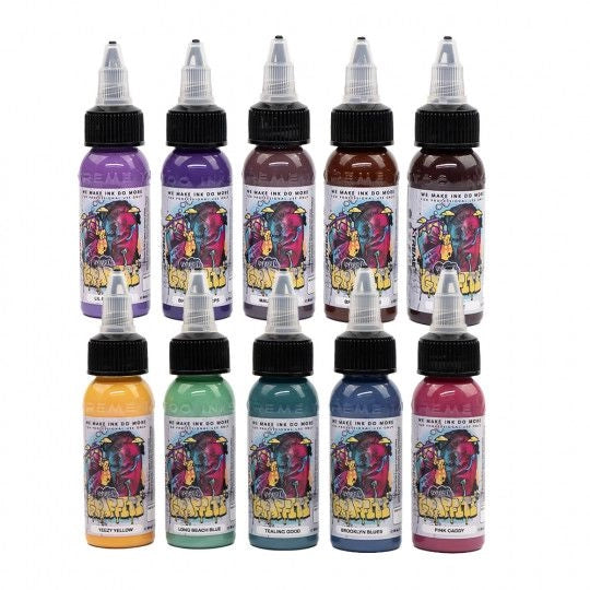 XTreme Ink Tattoofarbe - Kyle Warwick Psychedelic Graffiti Set (10 x 30 ml)