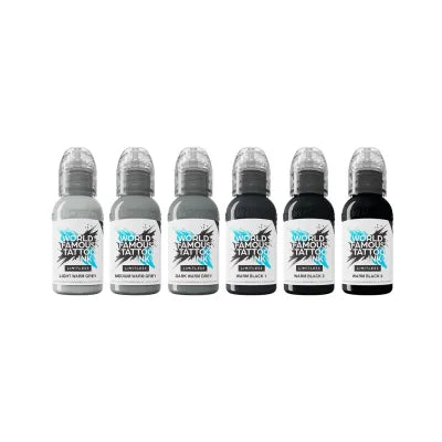 World Famous Ink Limitless Shades of Grey Set 6 x 30 ml