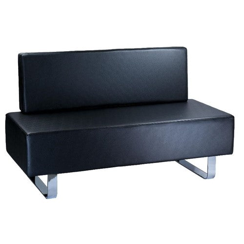 Messina Wartezimmersofa, schwarz 140cm