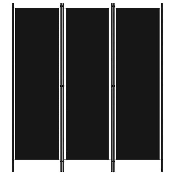 Raumteiler Schwarz 150x180 cm 3-Tlg