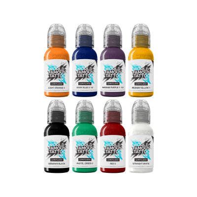 World Famous Limitless Tattoo Ink - Primary Colours Set 1 - 8x 30 ml