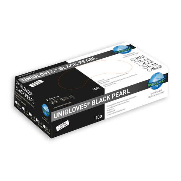 Unigloves Nitril Black Pearl-Handschuhe puderfrei Black 100er Box