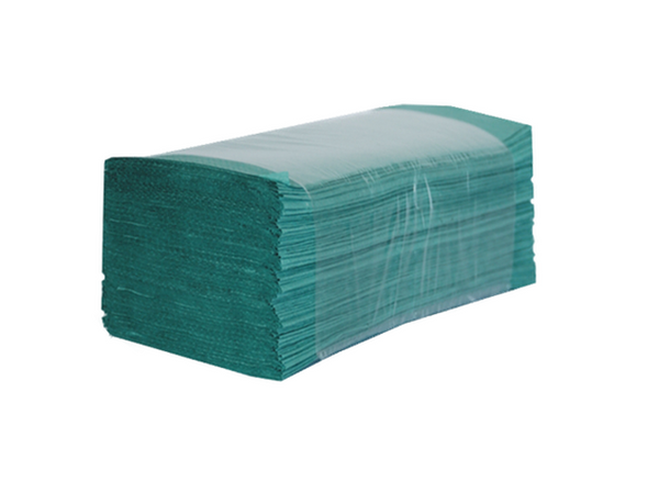 5000x Papierhandtücher 1lagig Einmalhandtücher Falthandtücher 25x23cm Rec. Grün